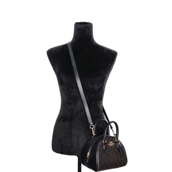 Coach Handbags - Coach Signature Black and Brown Crossbody Bag